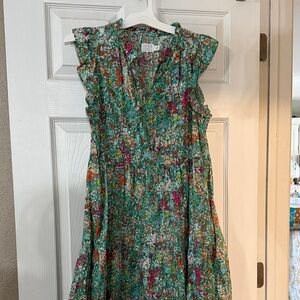Time and Tru Floral Green Dress